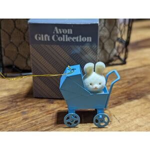 AVON Gift Collection The Spring Bunny Collection - Bunny In Baby Carriage VTG